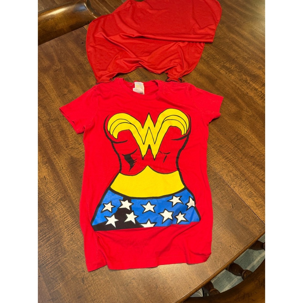 Rubies Wonder Woman Costume Shirt Cape Womens L 14-16 DC Comics Halloween